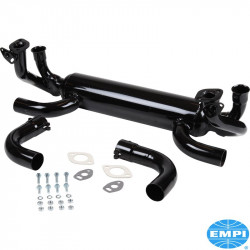 Exhaust with 2 adjustable tips, 1 3/8" tubing, black