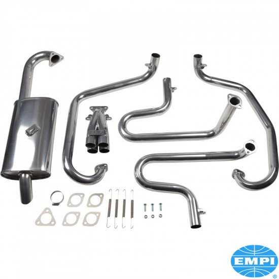 Exhaust system, Off-road competition, 1 5/8" with Turbo muffler, ceramic coated