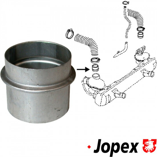 Connecting pipe, heater hose to exhaust
