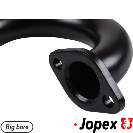 J tube, high performance, left. Ø 38 mm, with flanges welded on in both ends. Supplied with loose flange to weld on the sport exhaust