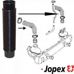 Hose, fan shroud to heater box, plastic, Ø50x270 mm
