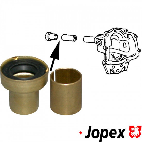 Gearshift bush with bearing and gasket
