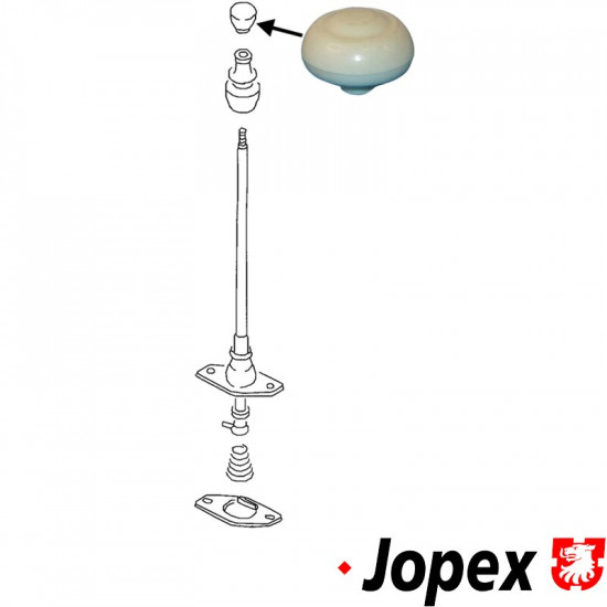 Gear knob, 7 mm, ivory white