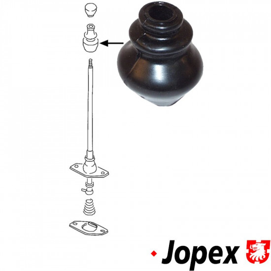 Boot for gearshift lever, rubber, black