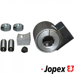 Front axle adjuster. These adjusters weld in place to the ball joint axle beam. The adjuster allows approx. 2" of adjustment either up or down to the front end, total of 4". One adjuster will work, however, two are recommended for extreme condit