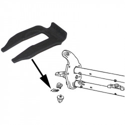 Lock plate for rubber stop, torsion arm