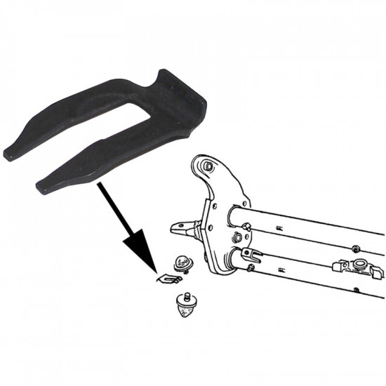 Lock plate for rubber stop, torsion arm