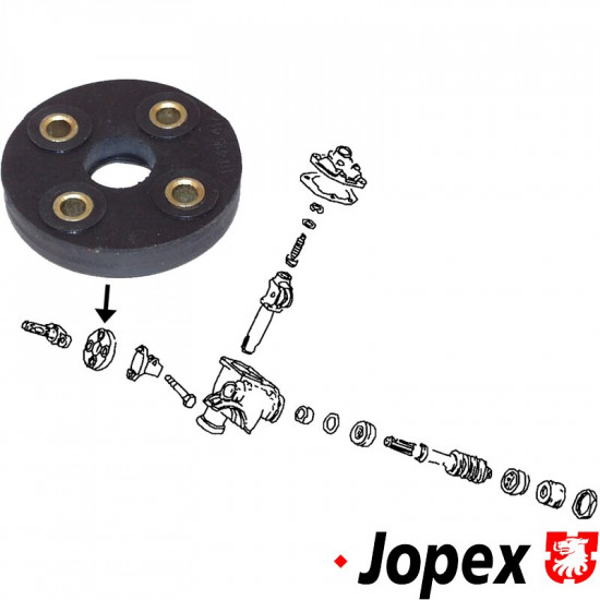 Rubber coupling for steering, economy version