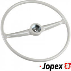 Steering wheel, white/grey, 17.5"