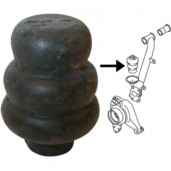 Rubber stop for radius arm