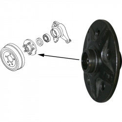 Wheel hub for drum brake, rear, reconditioned