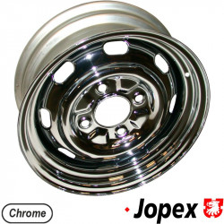 Chrome steel wheel, 5.5x15", 4 holes, ET25