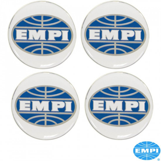 Hub cap set with Empi logo, Ø43 mm, 4 pieces