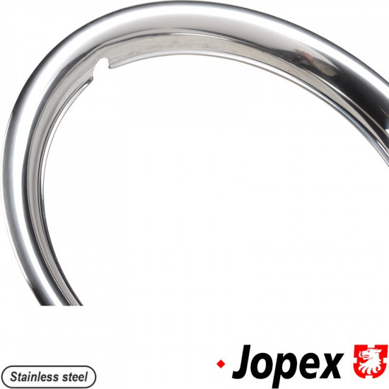 Wheel beauty rings, 15", "Classic", polished stainless steel, 4 pieces