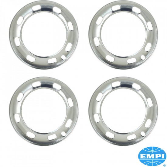 Beauty ring set for wheel, aluminium, late 68-72, 8 holes, 4 pieces
