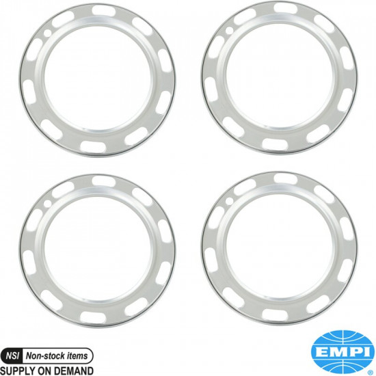 Beauty ring set for wheel, aluminium, early 66-67, 10 holes, 4 pieces
