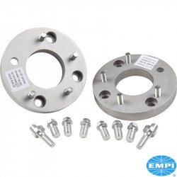 Wheel adapter set Chevy to 4 lug VW, 22.35 mm thick, Chevy 4 3/4" pattern, 7/16" x 20 thread, aluminium, 2 pieces