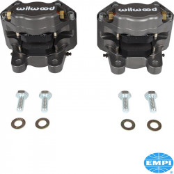 Brake caliper set with brake pads, silver, Wilwood, 2 pieces. Including bolts and washers
