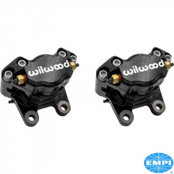 Brake caliper set with brake pads, black, Wilwood, 2 pieces. Including bolts and washers