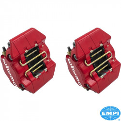 Brake caliper set with brake pads, red, Wilwood, 2 pieces. Including bolts and washers