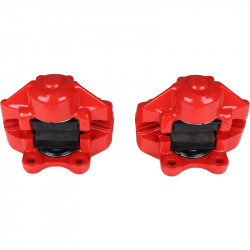Brake caliper set with brake pads, red powder coated, front, left/right