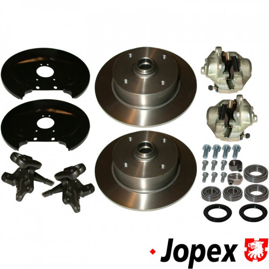 Front disc brake conversion kit, 4x130 mm. The kit includes all the parts you need to convert your VW to disc brakes. Can not be used for lowering the car
