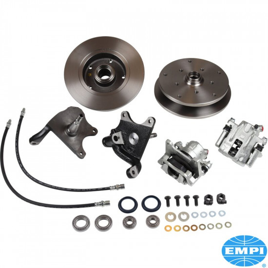 Brake disc kit, drop spindle, front, double drilled, 5x205 with 12x1,5mm threads and 5x130 with 14x1,5mm threads, for link pin