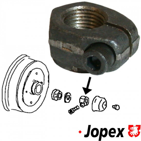 Clamping nut for brake drum, right