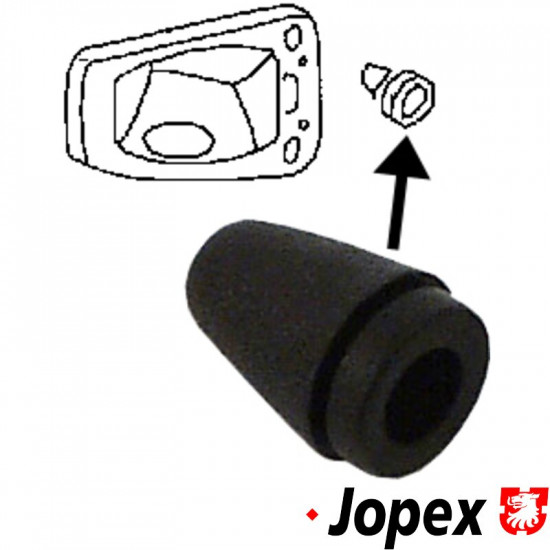 Rubber stop for fuel filler door and glove box