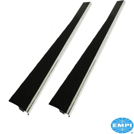 Running board set, Billet Look, black satin, polished edge, 2 pieces