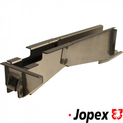 Jacking point and outrigger, front, left