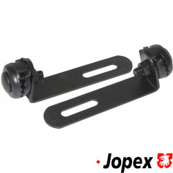 License plate brackets, front