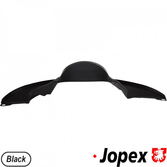 Engine tin, rear, without hose, without heat riser, black