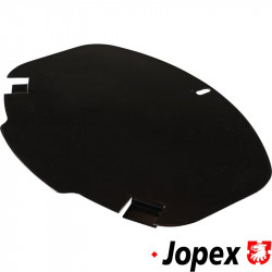 Rear chassis tunnel inspection cover. Allows access to the gear shift coupling
