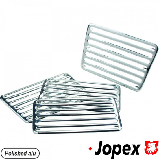 Grille set for engine lid, aluminium, rear 4 pcs.