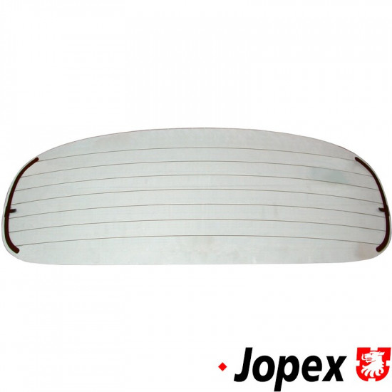 Rear window glass with heating, E-marked