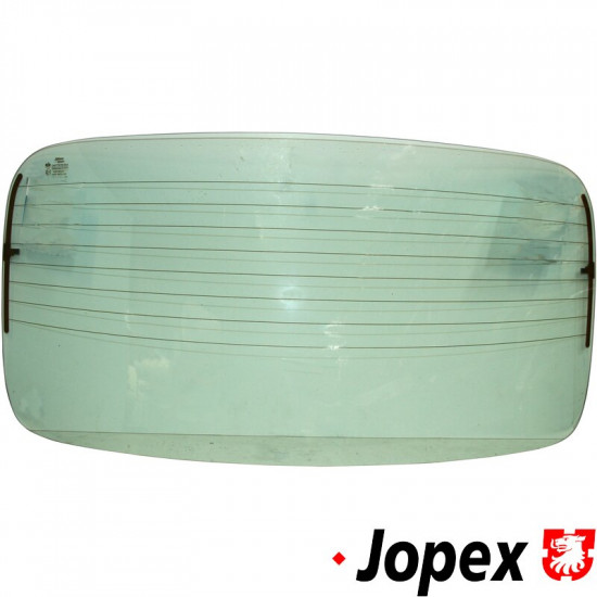 Rear window glass with heating, E-marked, clear