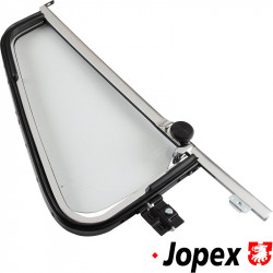 Vent window, complete with glass, frame and lock, chrome/black, right