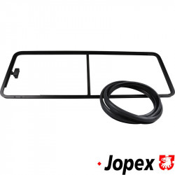 Middle sliding window with rubber seal, left