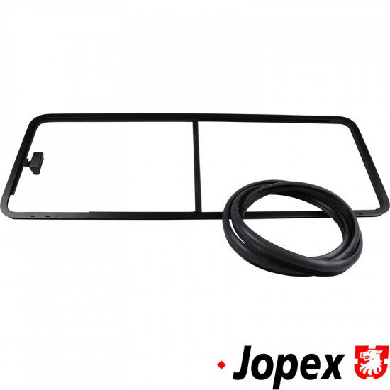 Middle sliding window with rubber seal, left