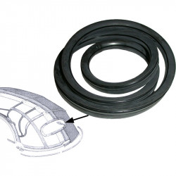 Rear window seal without groove for moulding