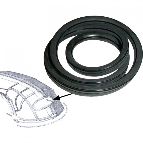 Rear window seal without groove for moulding