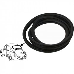 Rear window seal with groove for moulding