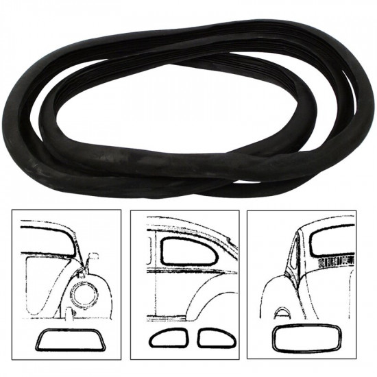 Cal-look window rubber kit. 4 pcs., including front, rear and quarter window seals