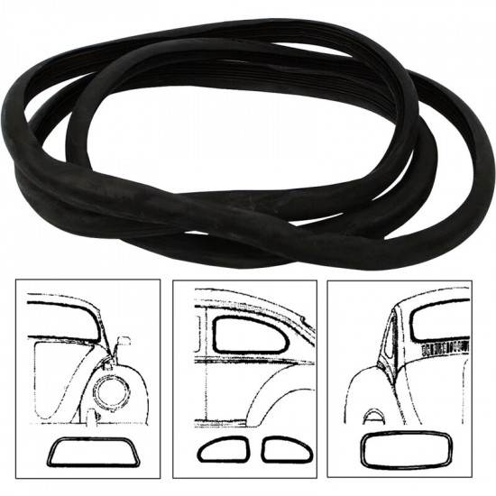 Cal look window rubber kit. 4 pcs., including front, rear and quarter window seals