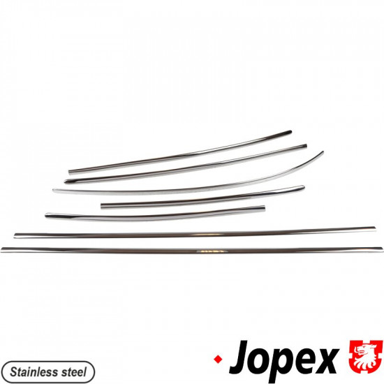 Body moulding kit, 7 pcs., polished stainless steel, show quality