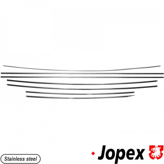 Body moulding kit, 7 pcs, polished stainless steel, show quality