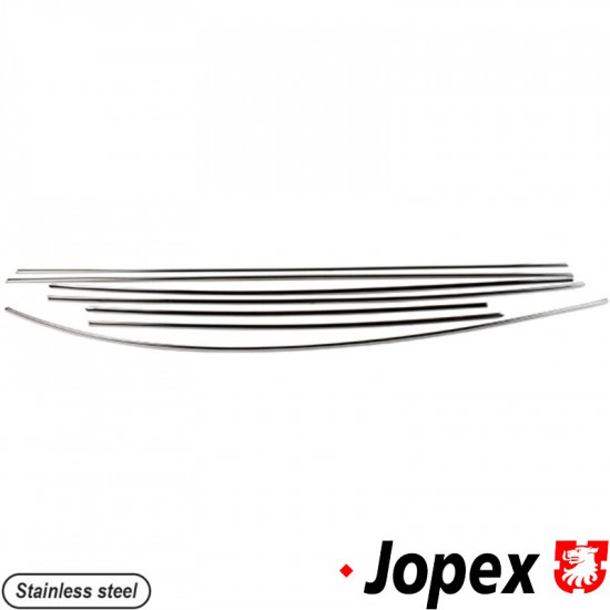 Body moulding kit, 7 pcs., polished stainless steel, show quality