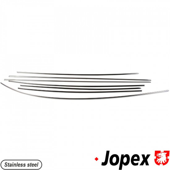 Body moulding kit, 7 pcs., polished stainless steel, show quality