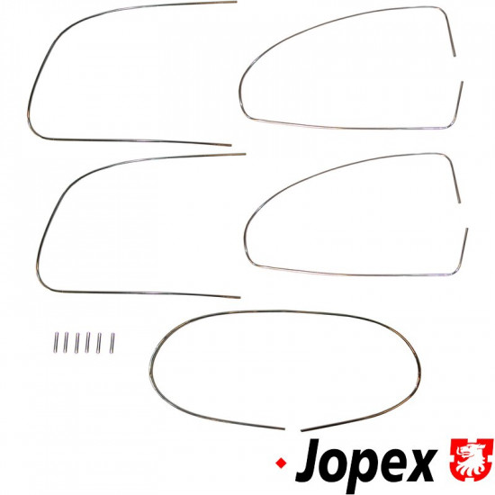 Trim set for rubber window seal, alu, German quality